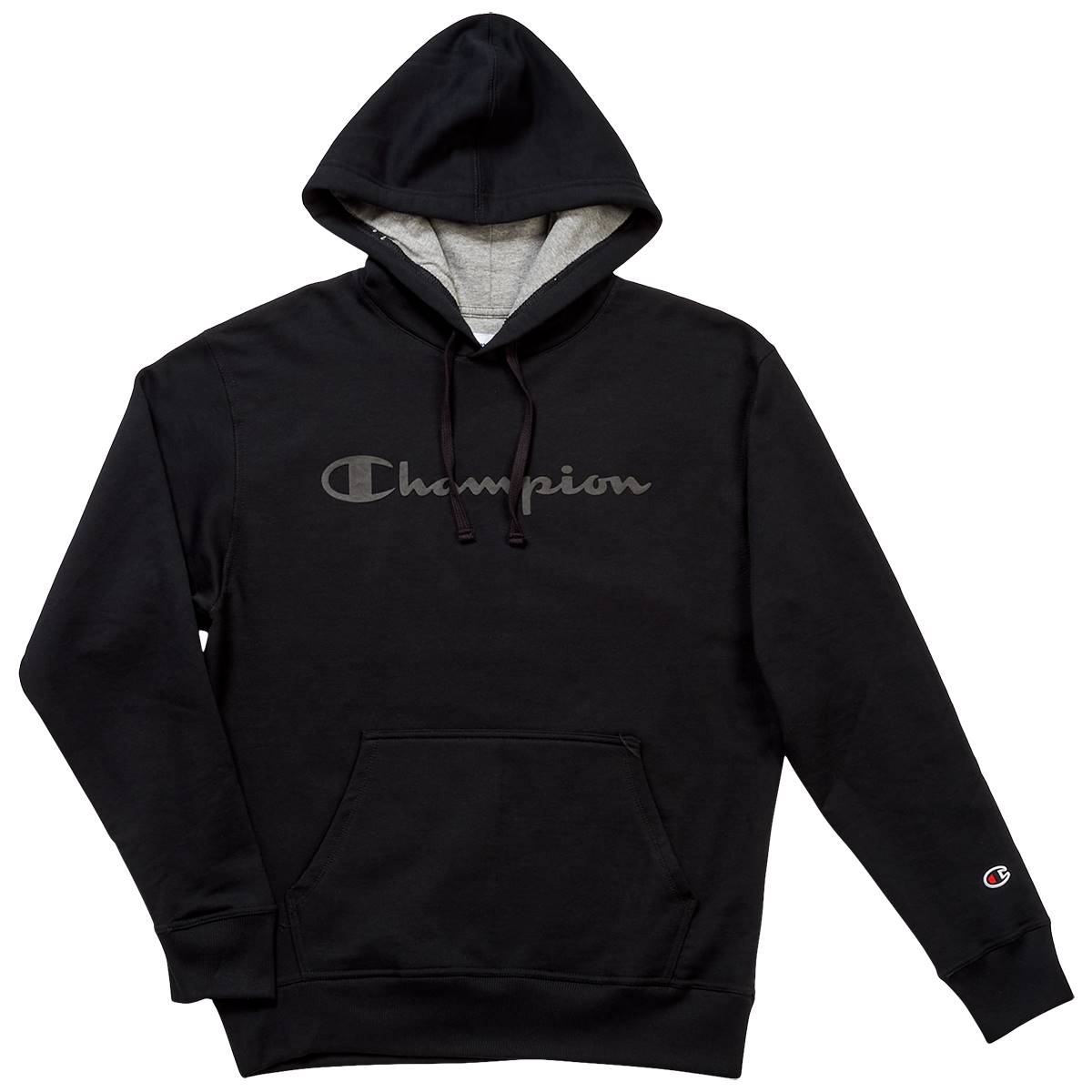 Mens Champion(R) Powerblend Graphic Hoodie - Black