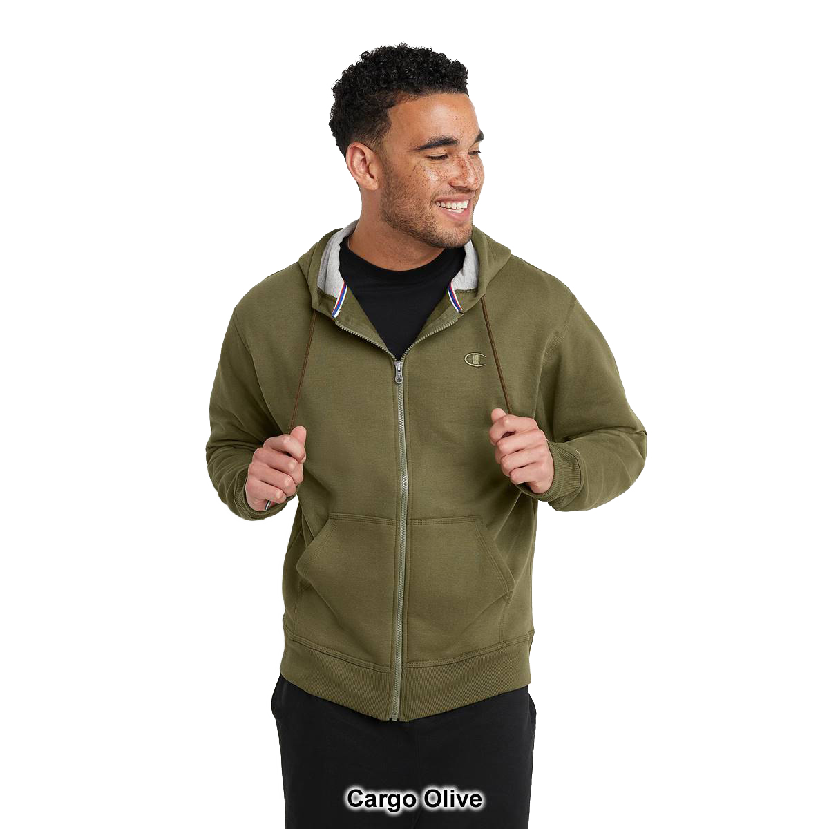 Mens Champion(R) Powerblend Full Zip Fleece Hoodie