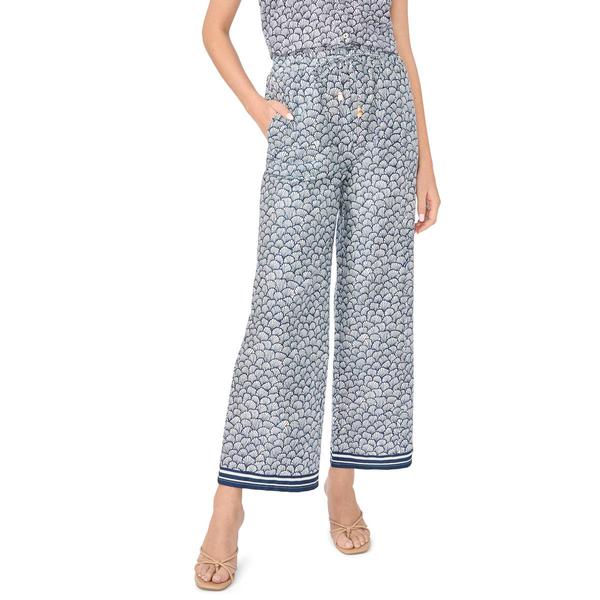 Womens Cece Pull On Tie Front Wide Leg Seashell Pants