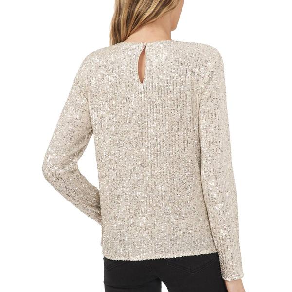 Womens Cece Long Sleeve All Over Sequin Blouse alternate view