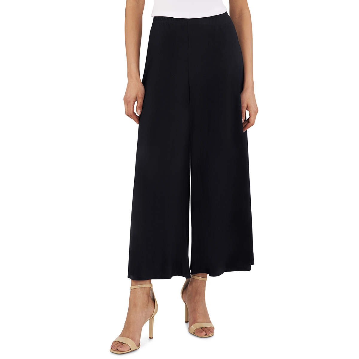 Womens Cece Knit Cropped Wide Leg Pull-On Pants