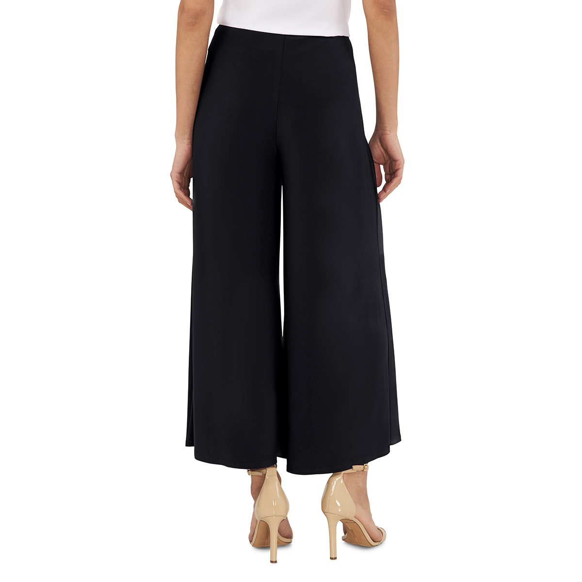 Womens Cece Knit Cropped Wide Leg Pull-On Pants