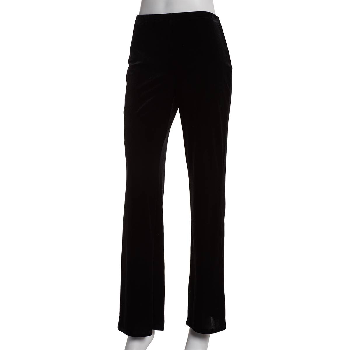 Womens Cece Black Wide Leg Velvet Pull-On Pants