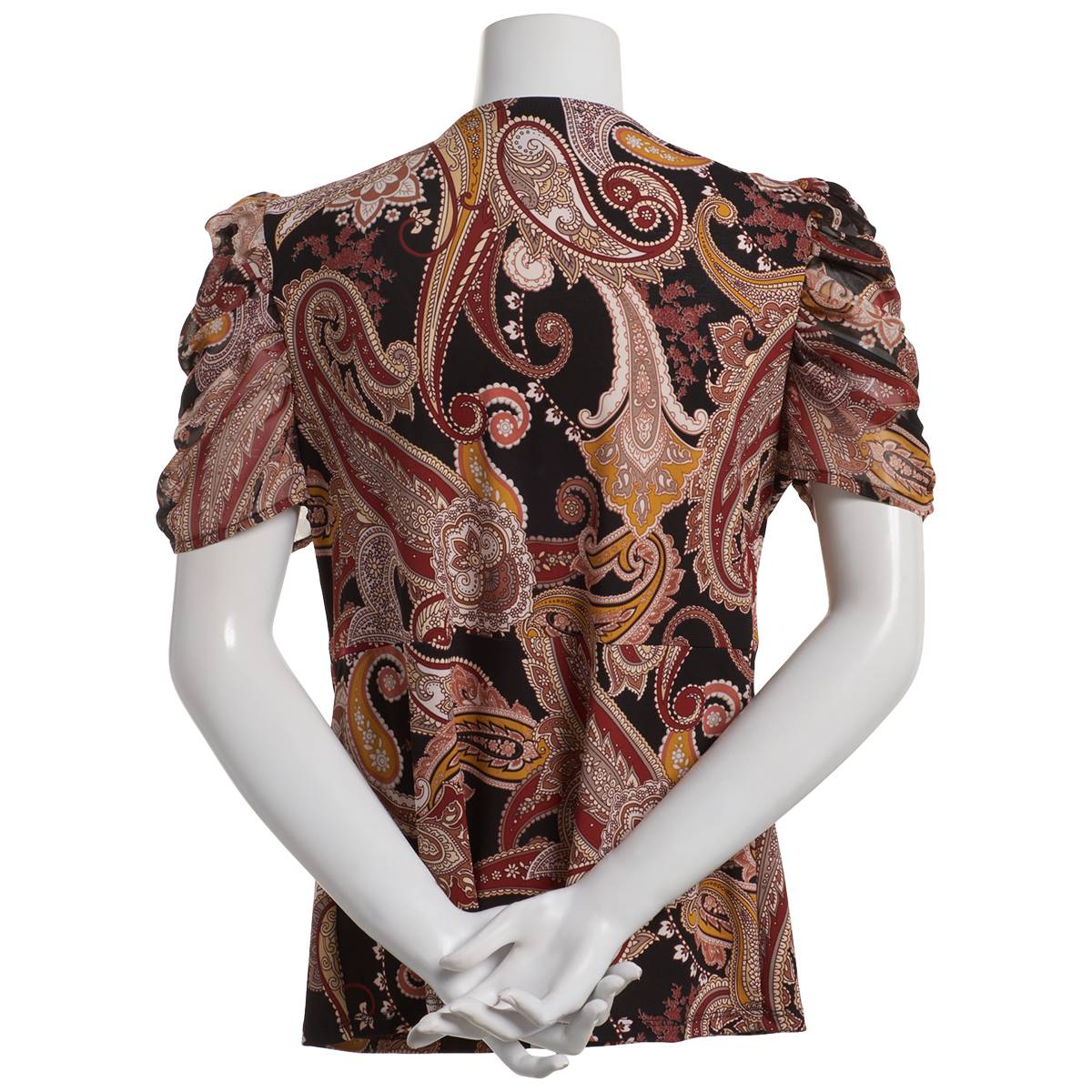 Womens Cece Caterpillar Sleeve Paisley Plunge Neck Blouse