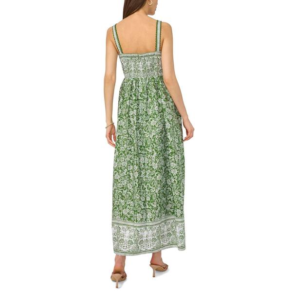 Womens Cece Sleeveless Square Neck Floral Poplin Maxi Dress alternate view