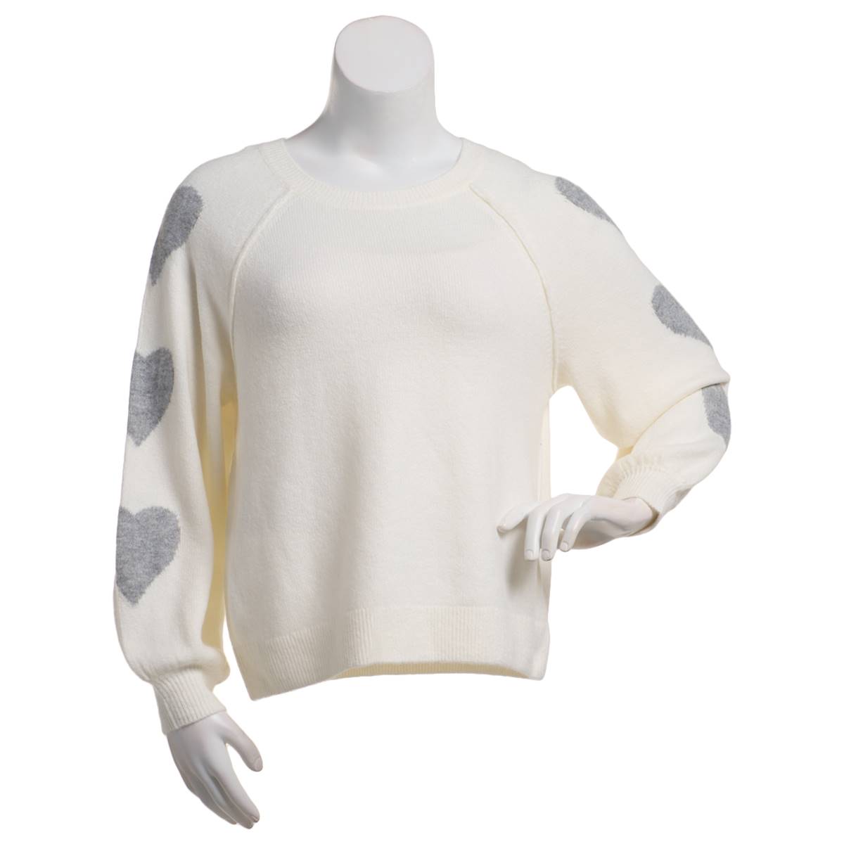 Womens Sami & Jess Long Heart Elbow Sleeve Sweater