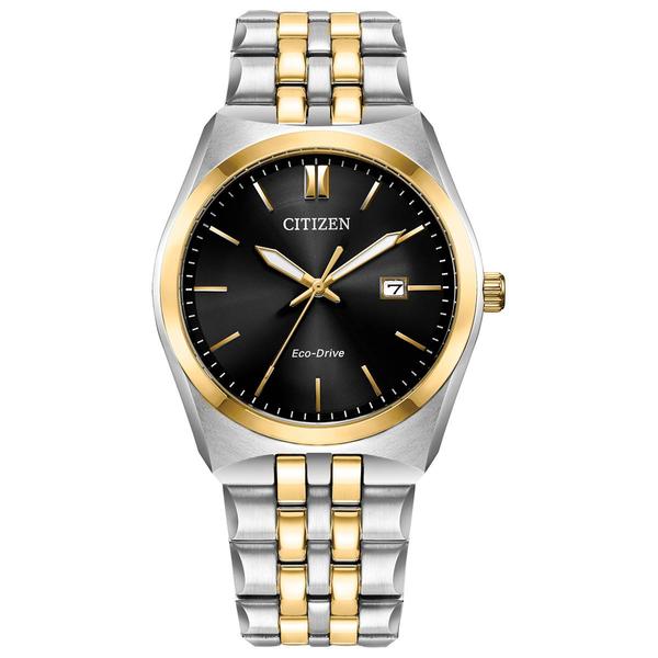 Mens Citizen(R) Corso Black Dial Two-Tone Watch - BM7334-58E