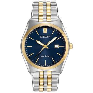 Mens Citizen(R) Corso Blue Dial Two-Tone Watch - BM7334-58L