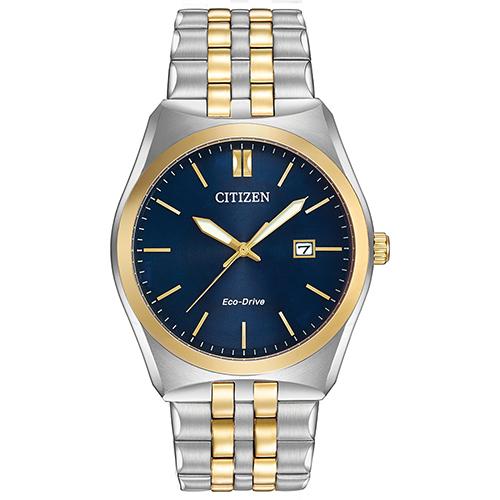 Mens Citizen(R) Corso Blue Dial Two-Tone Watch - BM7334-58L