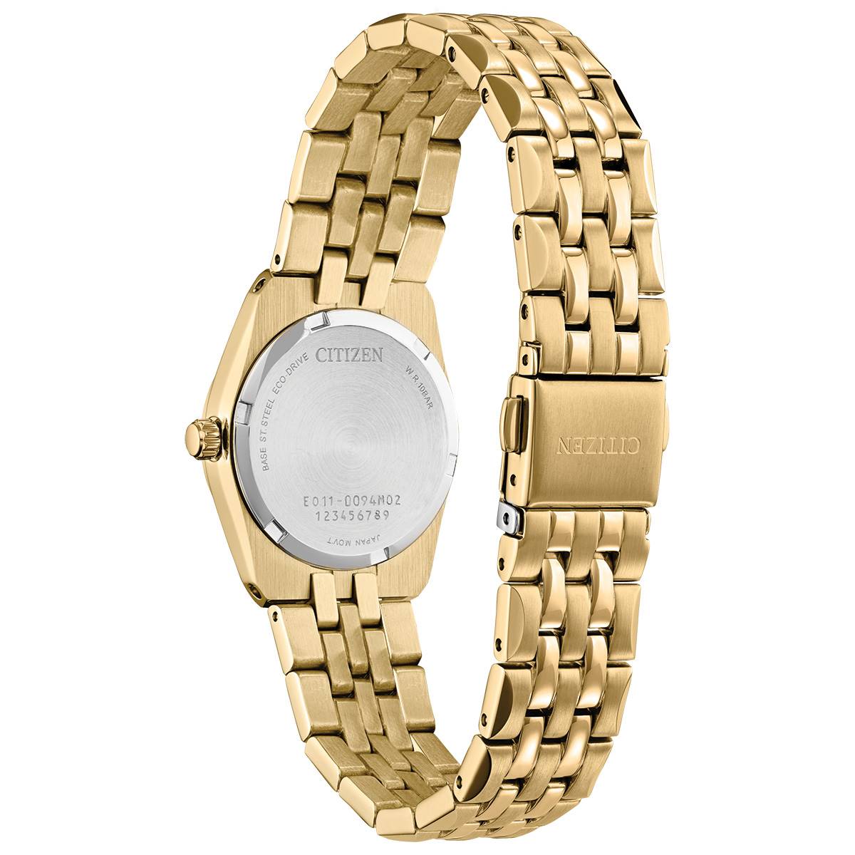 Womens Citizen(R) Corso Black Dial Gold-Tone Watch - EW2712-55E