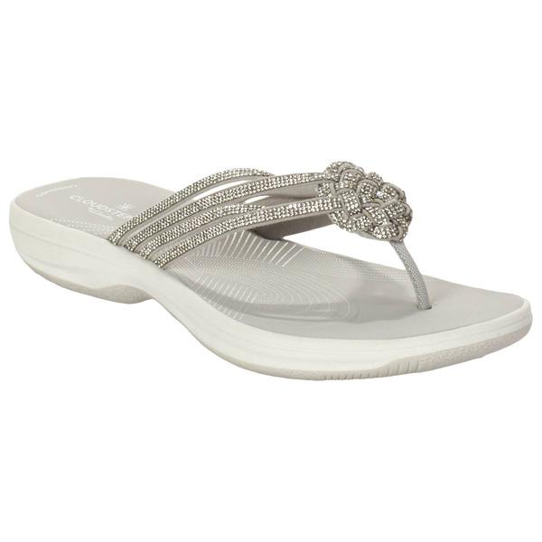 Womens Clarks(R) Cloudsteppers(tm) Breeze Gem Flip Flops