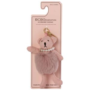 BCBG Generation Pink Fur Bear Bag Charm