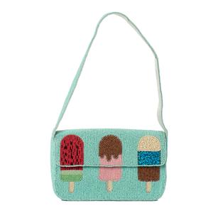 SOL and MER Beaded Ice Cream Pops Baguette Shoulder Bag