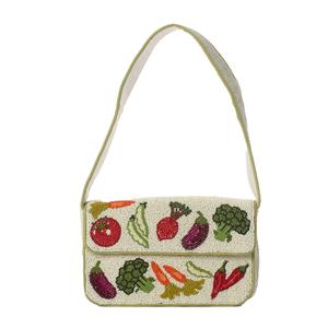 SOL and MER Beaded Mixed Veggies Baguette Shoulder Bag alternate view
