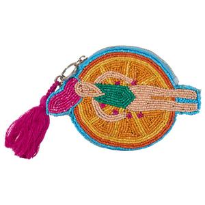 Womens SOL and MER Beaded Fruit Float Coin Purse