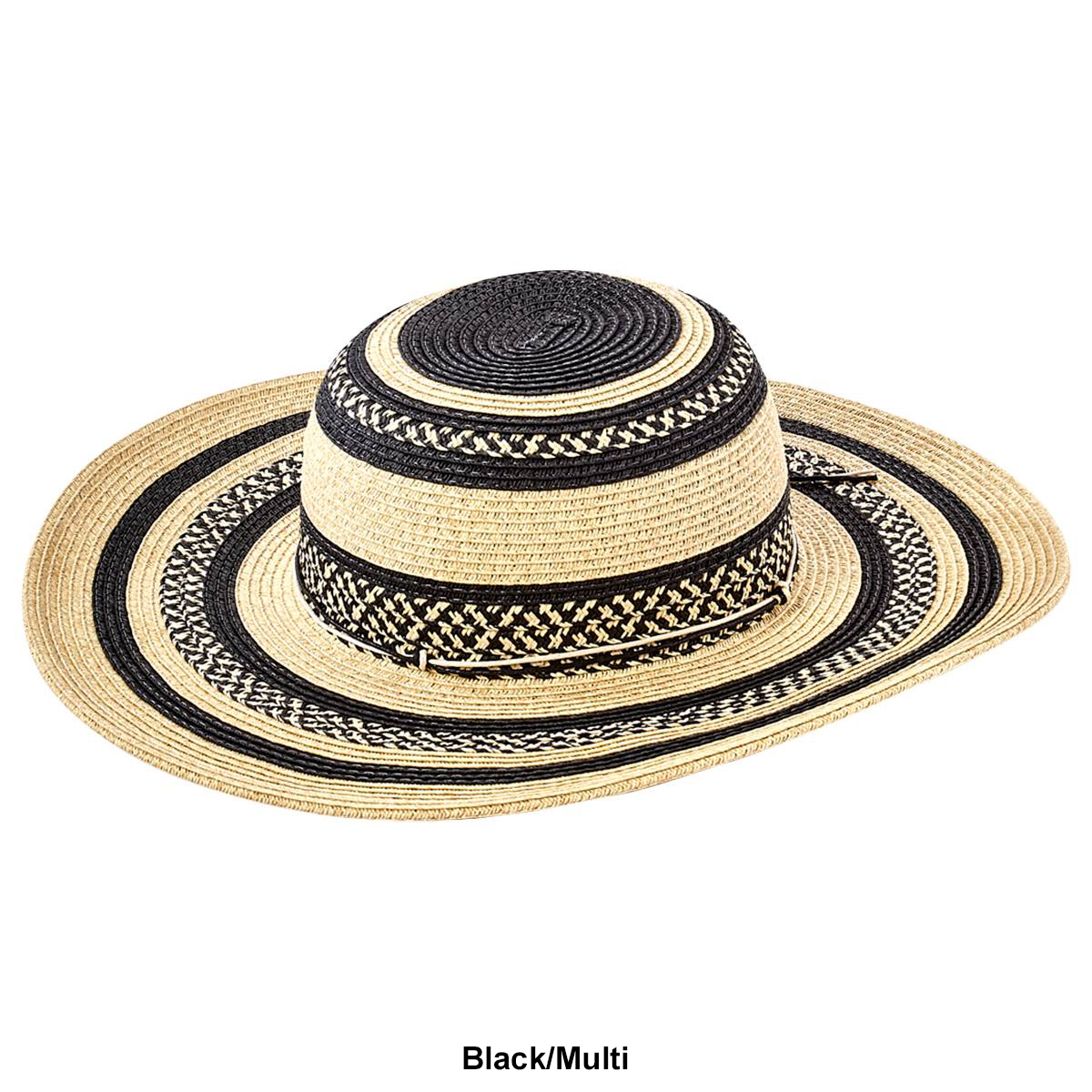 Womens Vince Camuto Multi Stripe Floppy Hat