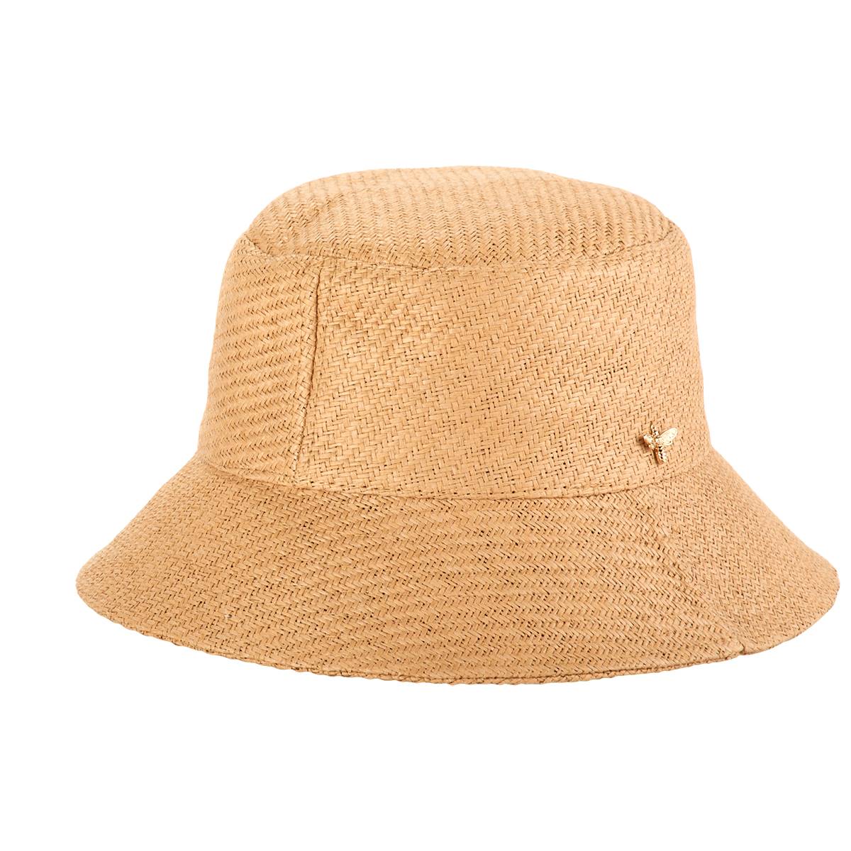 Womens Vince Camuto Straw Bucket Hat W/Critter