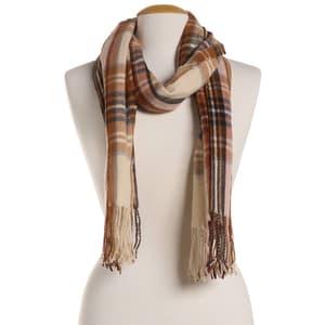 Womens Nine West Feather Soft Classic Plaid Scarf