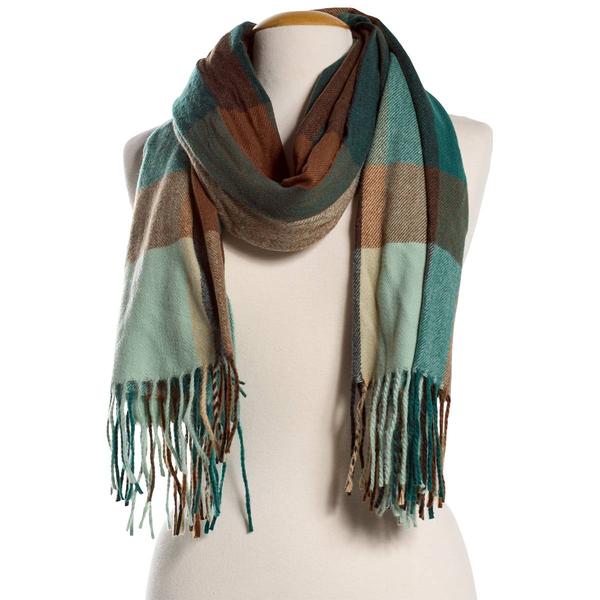 Womens Vince Camuto Large Plaid Soft Silk Scarf