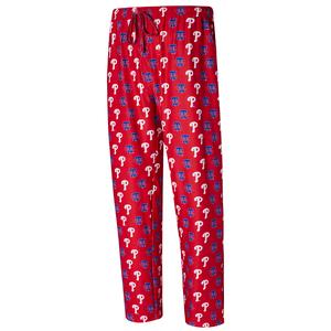 Mens College Concepts MLB Phillies Knit Pajama Pants - Red