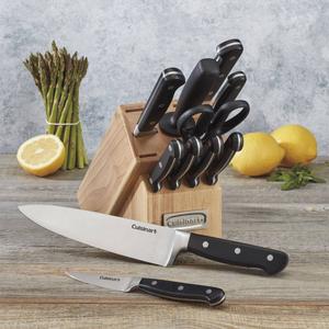 Cuisanart(R) 12pc. Triple Rivet Black Cutlery Block Set