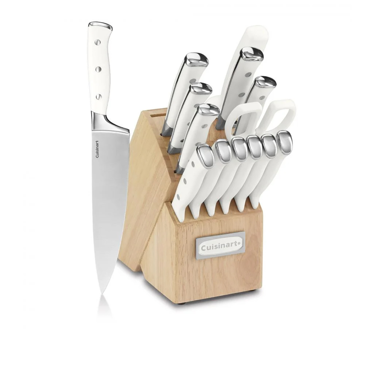Cuisinart(R) 15pc. Stainless Steel White Cutlery Block Set
