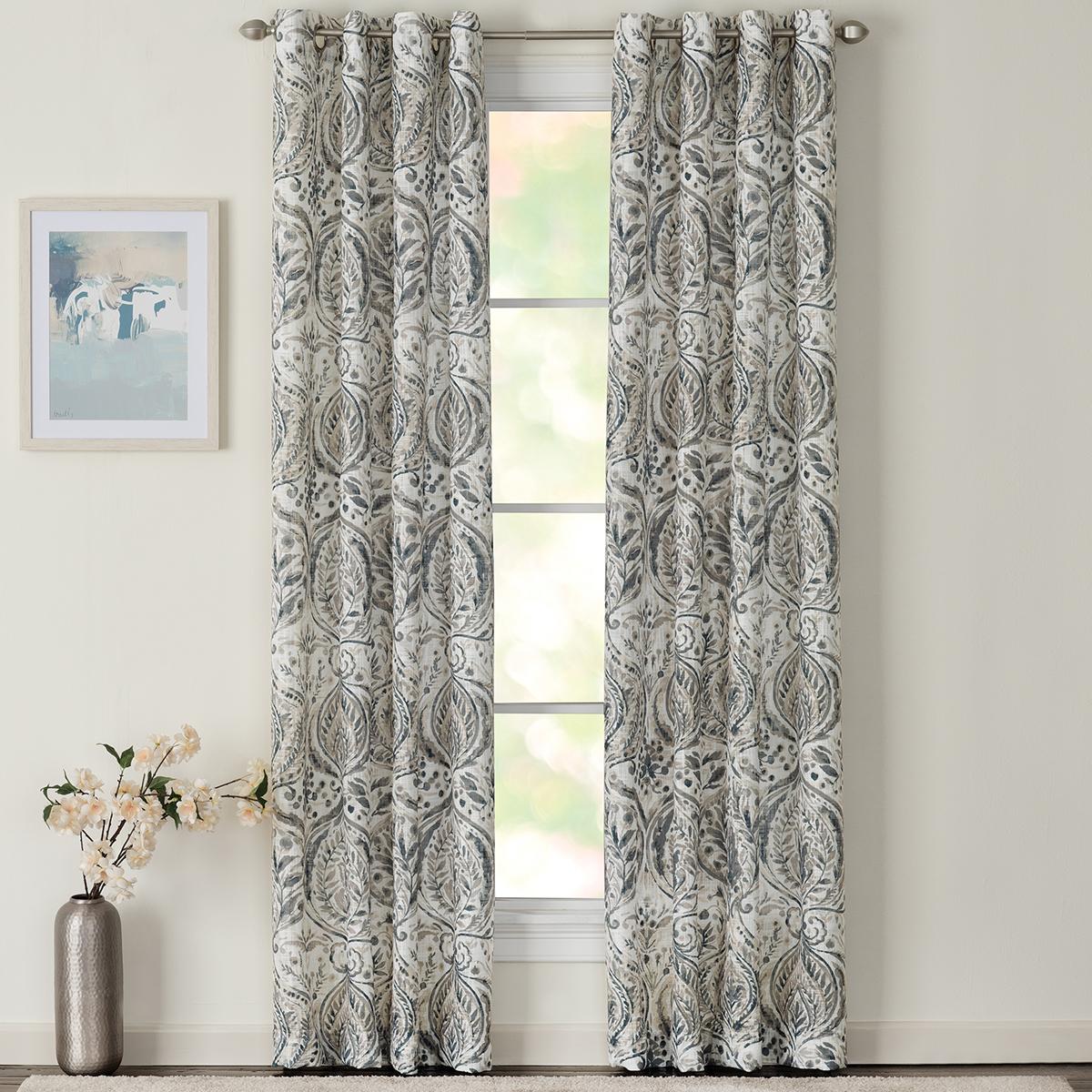 Landsford Slubbed Print Grommet Panel