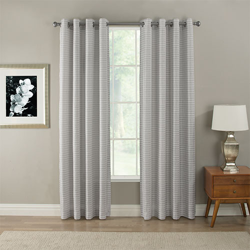 Serene Striped Sheer Grommet Curtain Panel