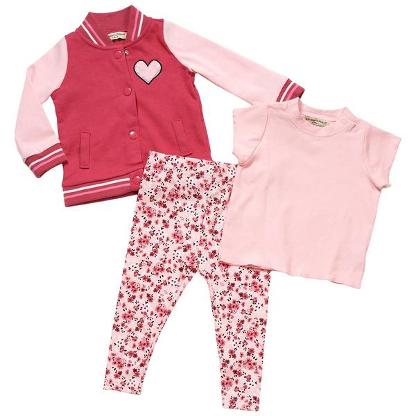 Baby Girl (12-24M) Rebecca Minkoff 3pc Heart Letterman Jacket Set