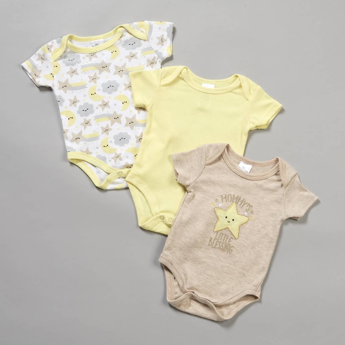 Baby Unisex (3-9M) Little Beginnings(R) 3pc. Star Bodysuits