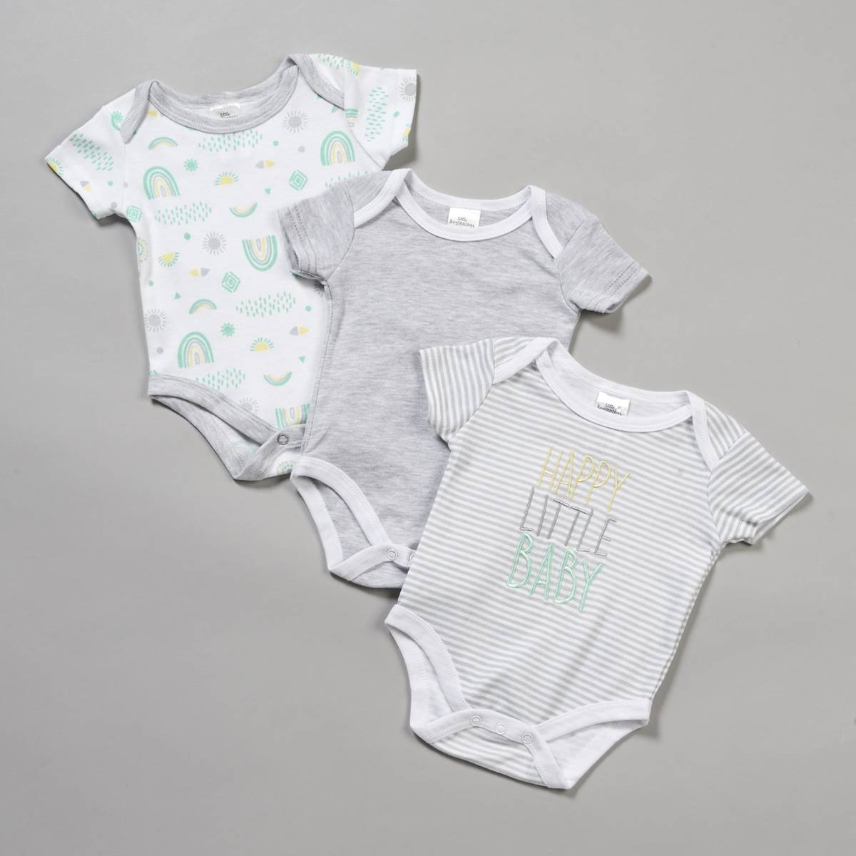 Baby Unisex (3-9M) Little Beginnings(R) Happy Little Baby Bodysuits