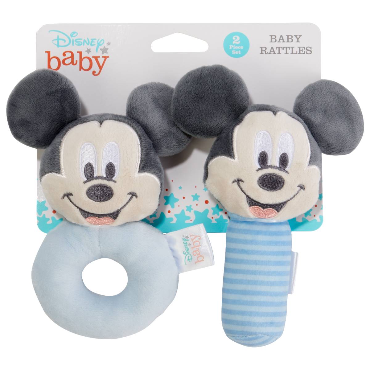 Disney Baby Mickey Mouse 2pk. Plush Rattle Set