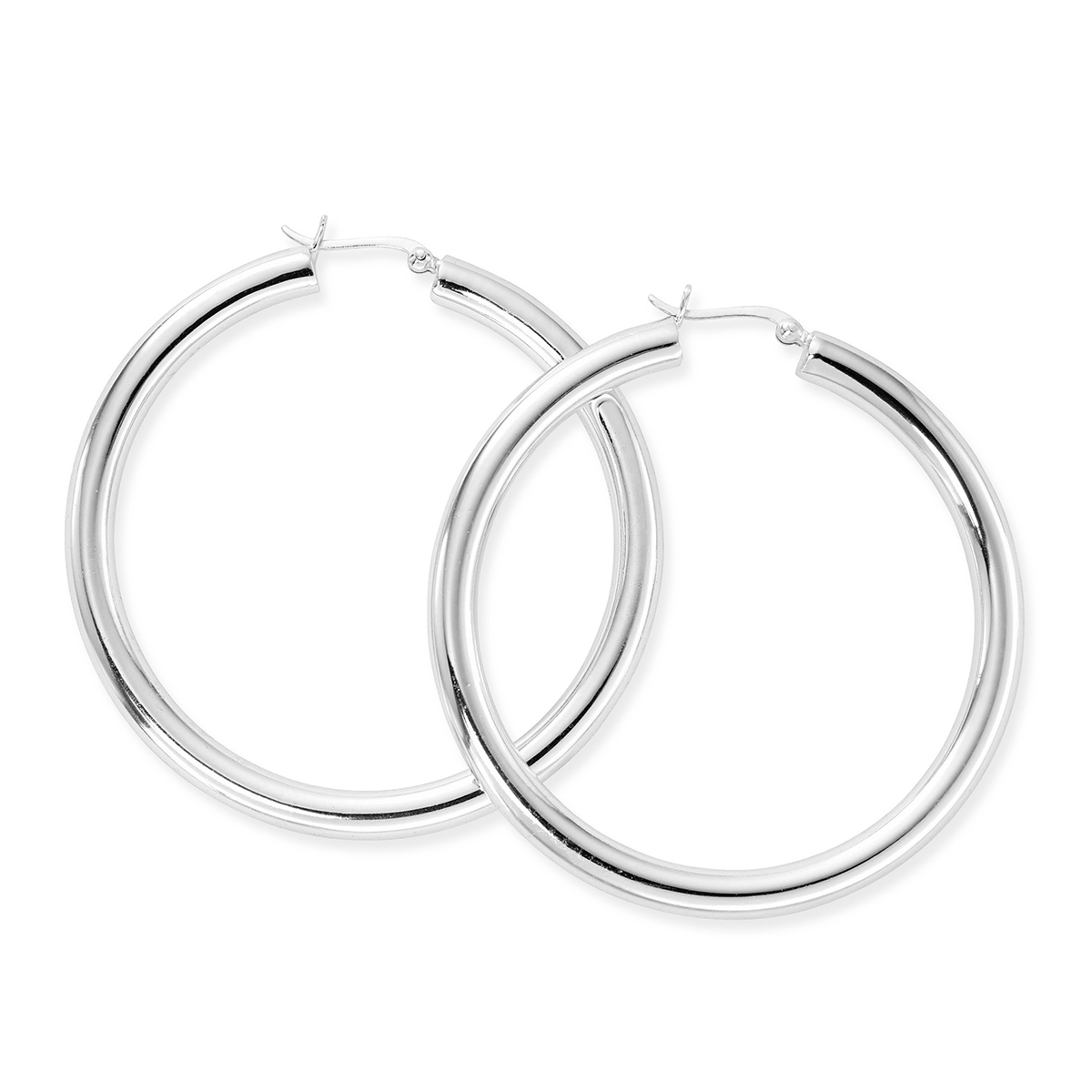 Danecraft Silver-Tone 60mm Tube Hoop Earrings