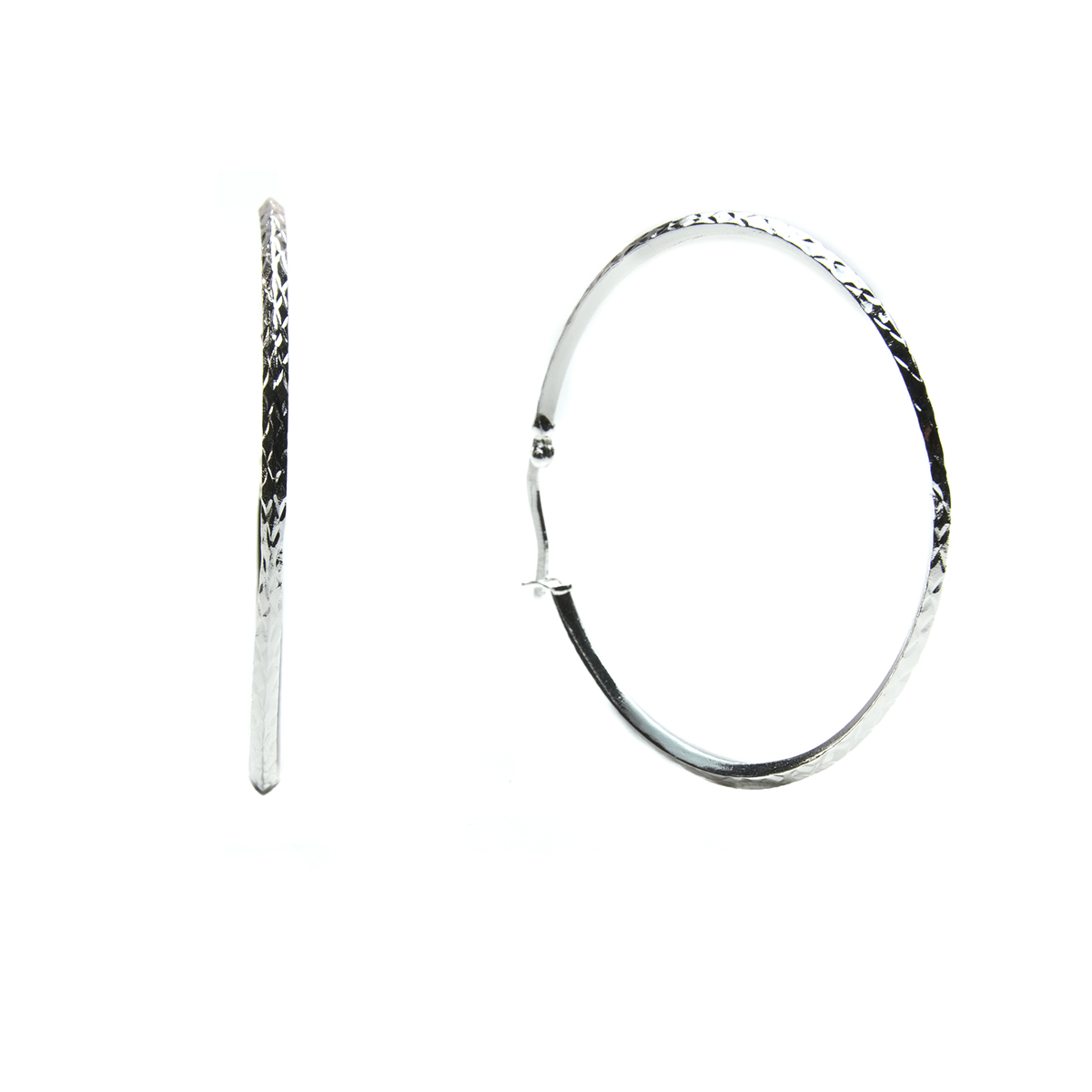 Danecraft 55mm Knife Edge Hoop Earrings