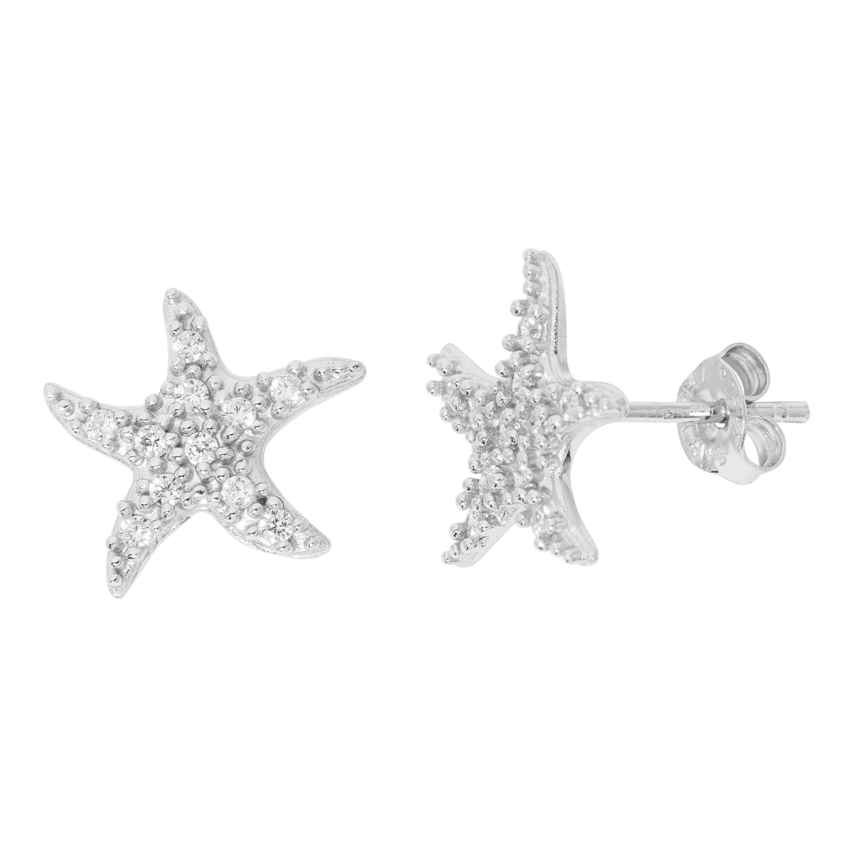 Danecraft CZ Starfish Stud Earrings