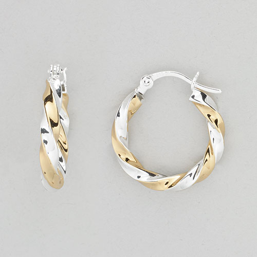 Primavera Italy By Danecraft Two-Tone Twisty Hoop Earrings