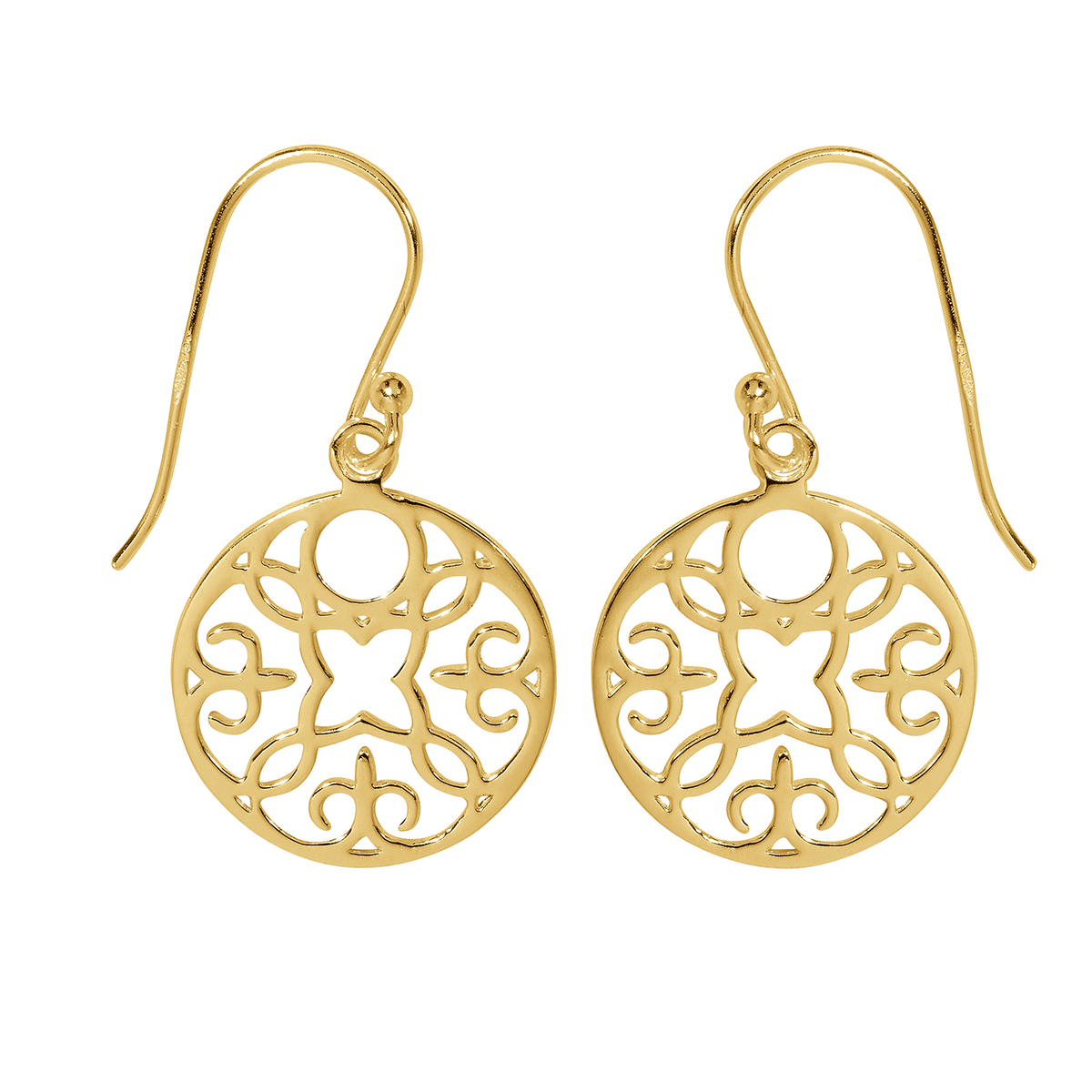 Danecraft Gold Over Sterling Silver Filigree Round Drop Earrings