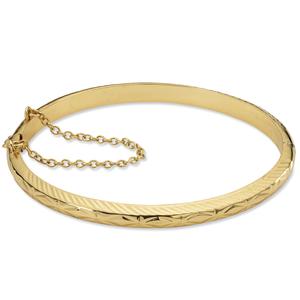 Gold Classics(tm) Gold over Sterling Silver Diamond Cut Bangle
