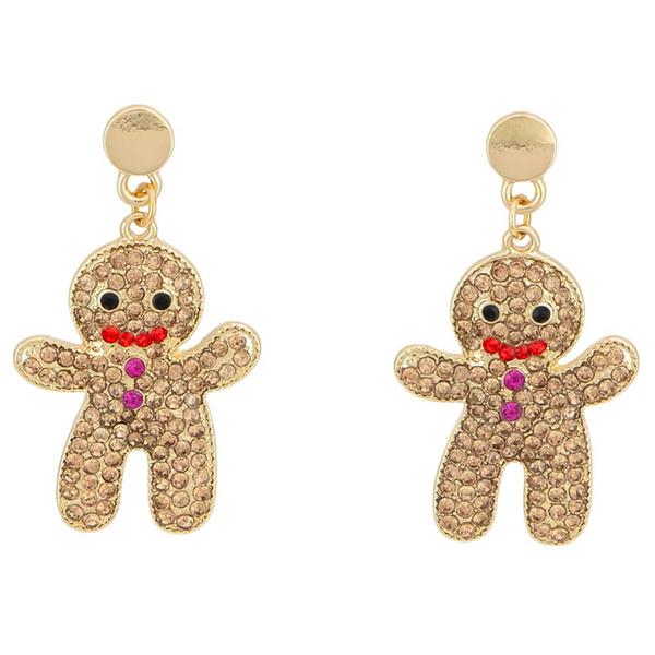 Gold-Tone Topaz Multi-Stone Gingerbread Drop Earrings