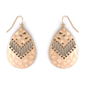 Ruby Rd. Distressed Gold-Tone Textured Teardrop Earrings