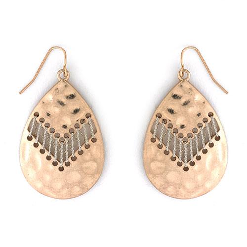 Ruby Rd. Distressed Gold-Tone Textured Teardrop Earrings