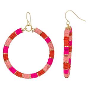 Ashley Cooper(tm) Multi-Pink Color Block Wanderer Hoop Earrings