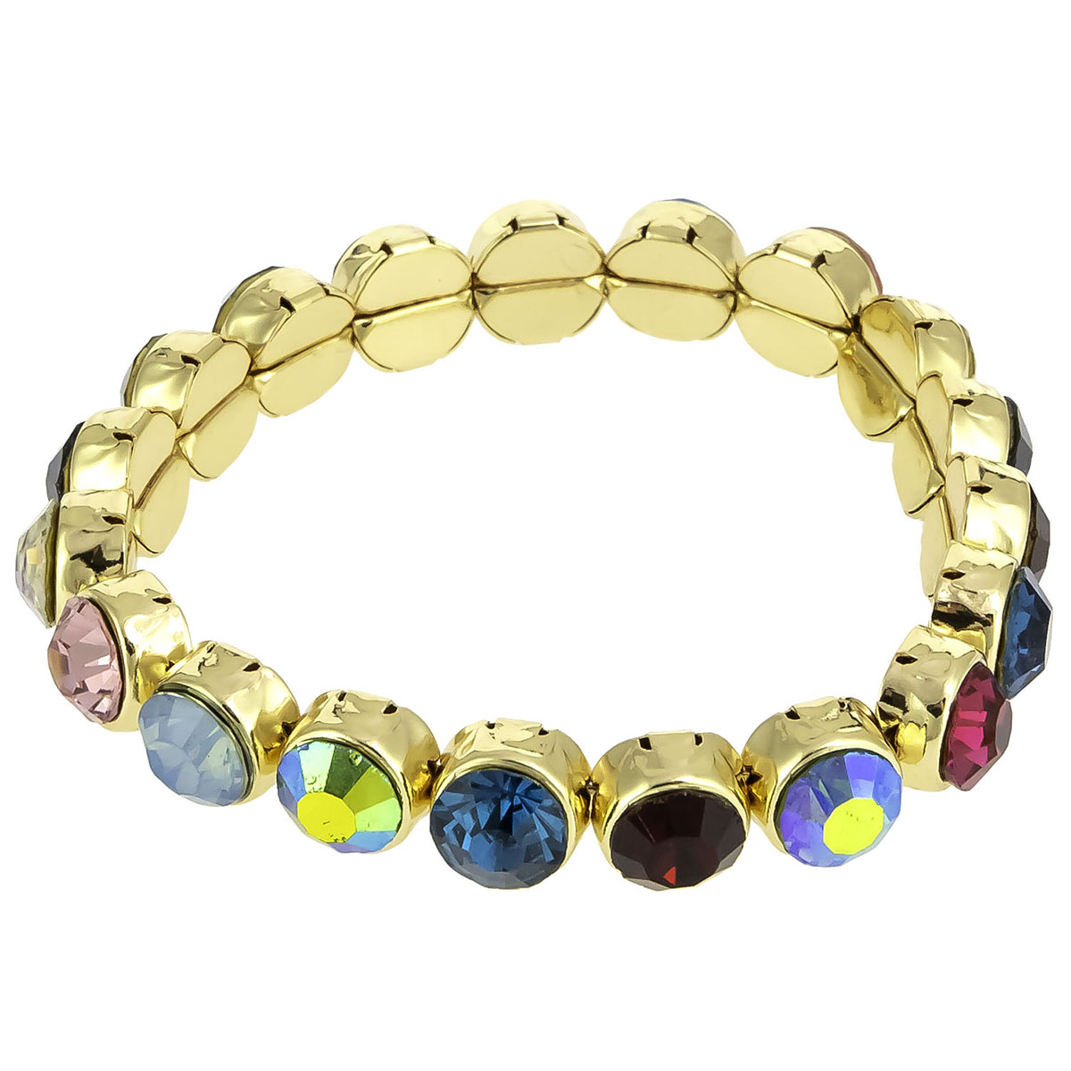 Ashley Cooper(tm) Gold-Tone Single Row Multi Stone Bracelet