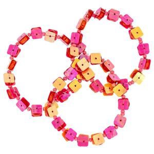 Ashley Cooper(tm) 3-Row Pink Multi-Shell/Sequin Stretch Bracelet