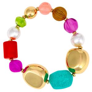 Ashley Cooper(tm) Multi-Color Nugget Bead Stretch Bracelet