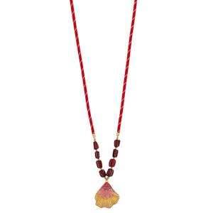 Ashley Cooper(tm) Fuchsia Cord Necklace with Stone Shell Pendant