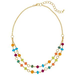Ashley Cooper(tm) 2-Row Multi-Color Link Beaded Short Necklace
