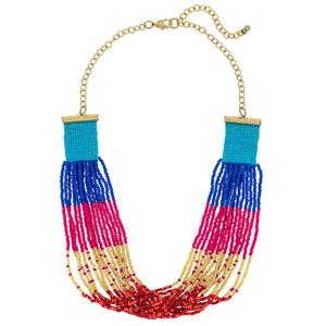 Ashley Cooper(tm) Multi-Row Multi-Color Block Frontal Necklace