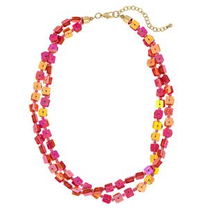 Ashley Cooper(tm) Pink Multi-Shell/Sequin 2-Row Short Necklace