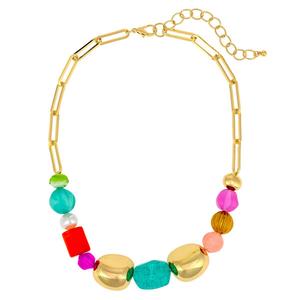 Ashley Cooper(tm) Multi-Color Chunky Bead Frontal Necklace
